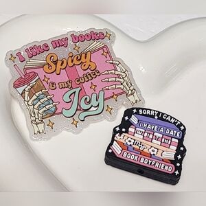 Spicy Books Flatback Focal Beads Planar Beaded Pen Badge Keychain Bag Clip Craft